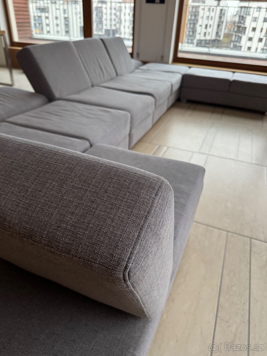 Velká modulární sedačka - šedá, polohovací opěrky - 5