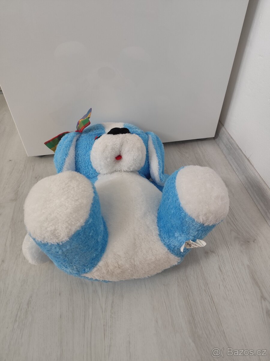 NOVÝ Pejsek s mašlí modrý 40 cm - 5