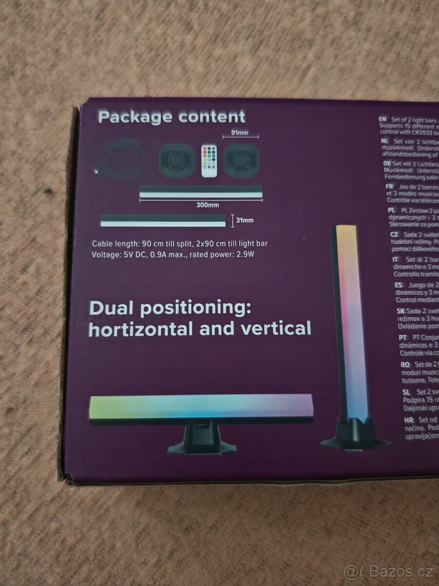 Světelné bary Eurodomest RGB, s ovladačem 2 ks - 5