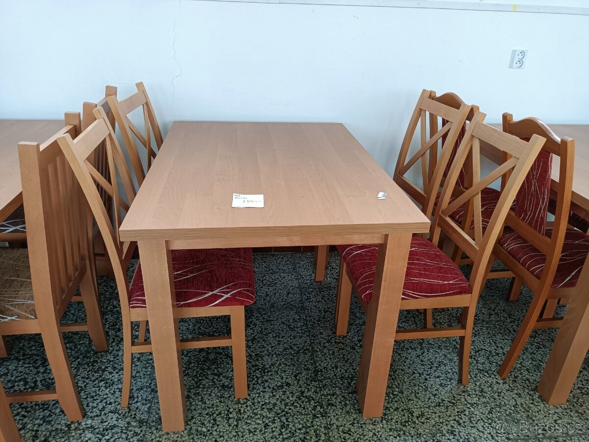 Jídelní set 4 židle Křižák + stůl - 5