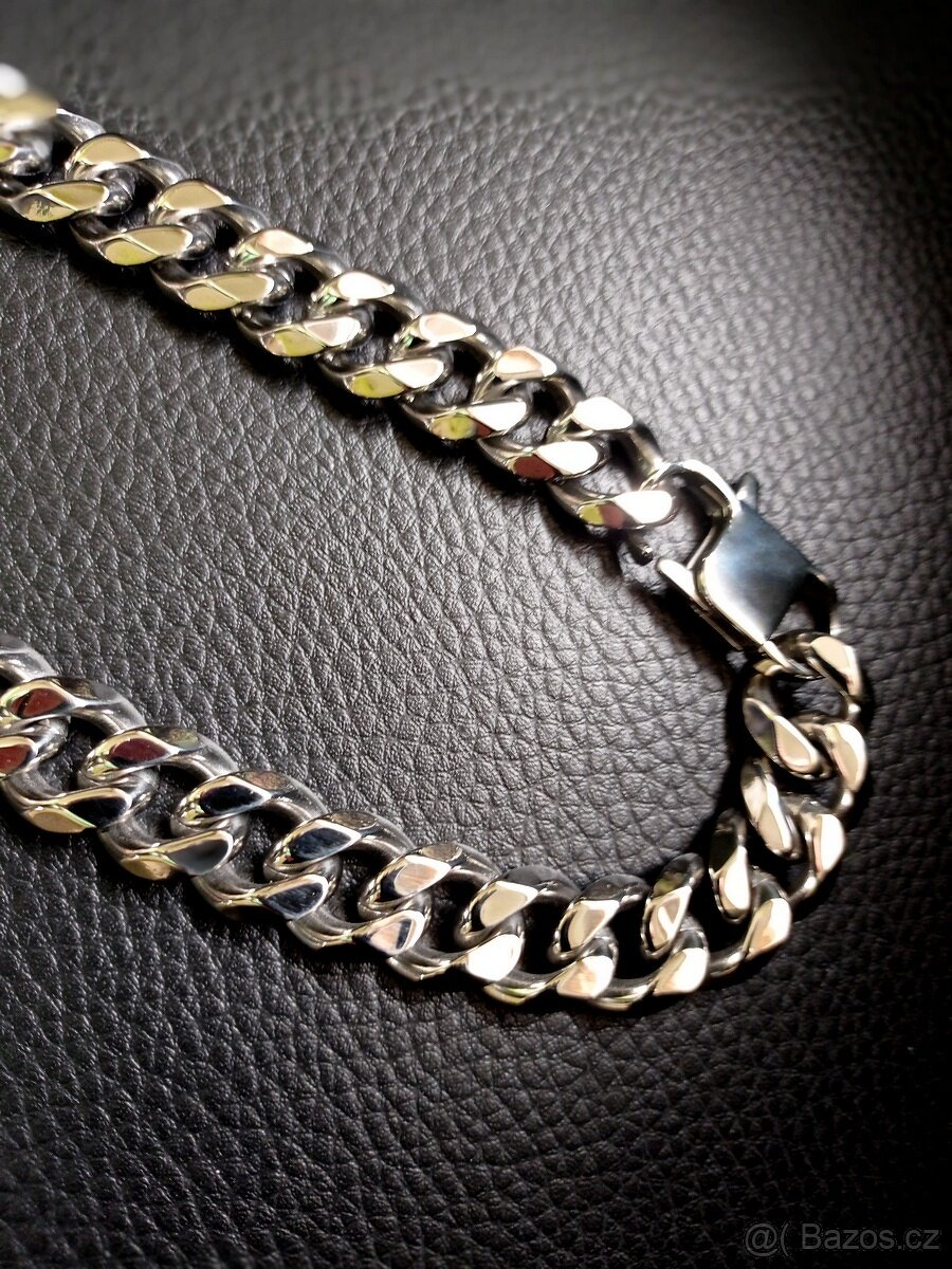 NOVÝ masivní pánský náhrdelník Pancer Silver steel š. 15 mm - 5