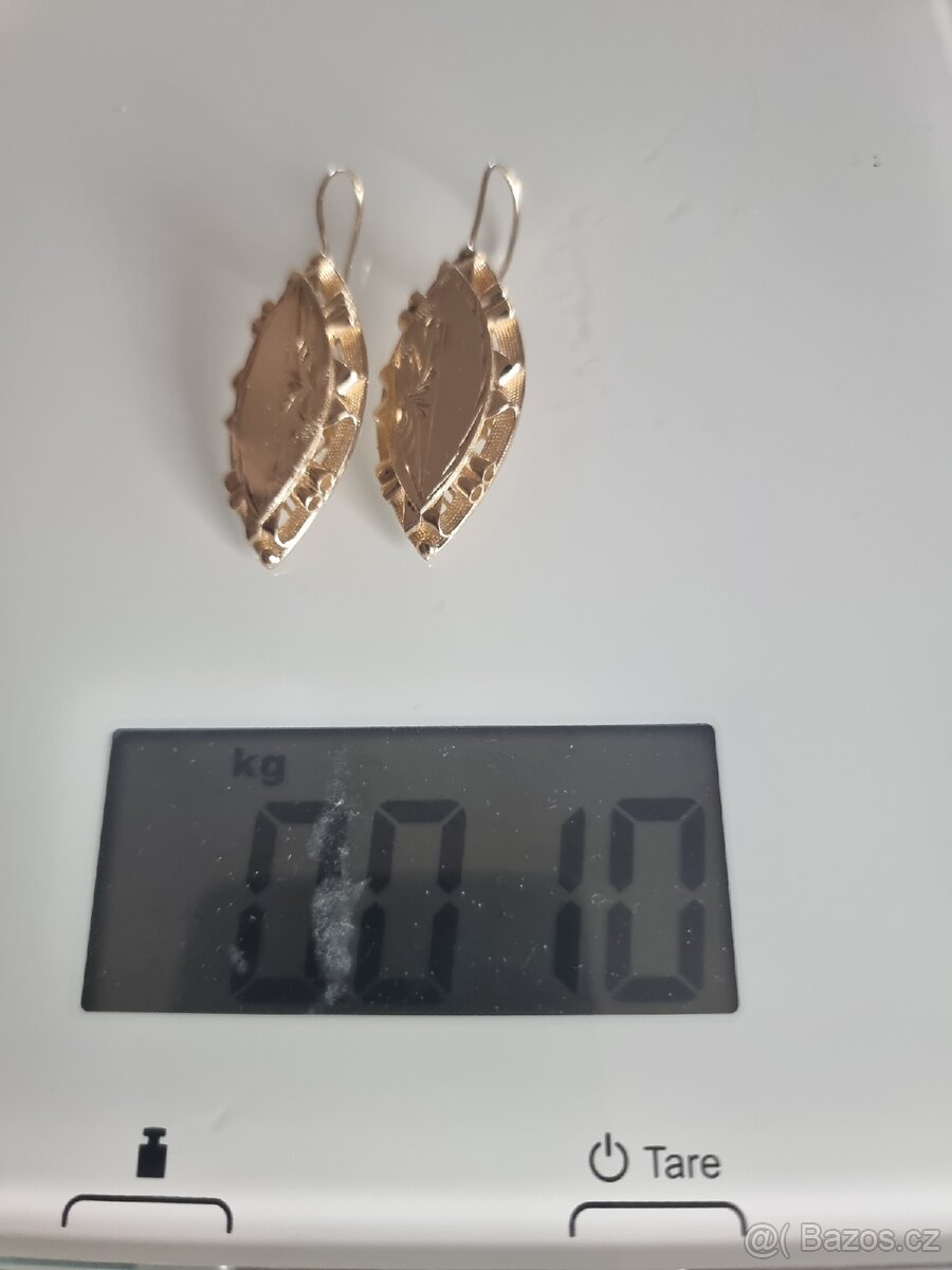 Zlaté 14 karátové náušnice - 5