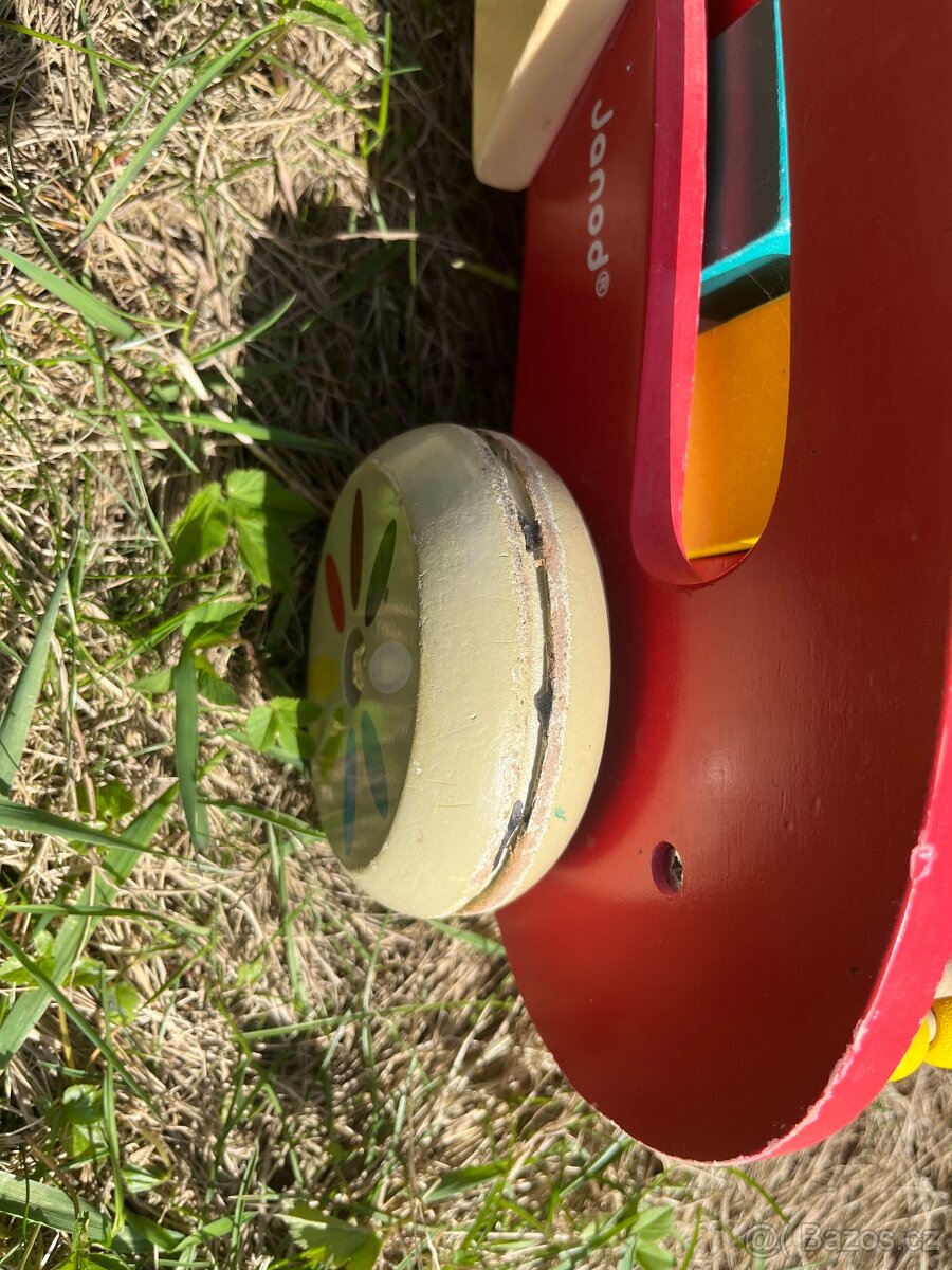 Detsky dreveny vozik s kostkami a pocitadlem - 5