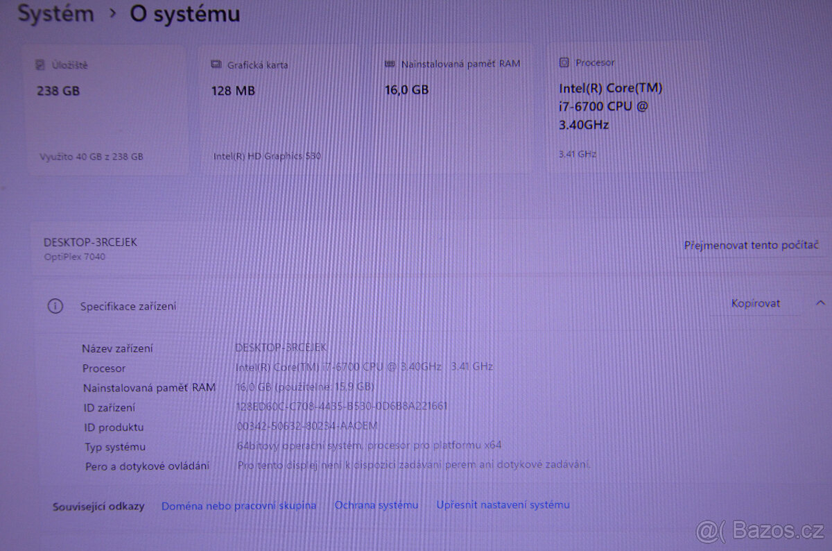 Dell Optiplex 7040 i7/16GB/SSD 256GB/záruka - 5