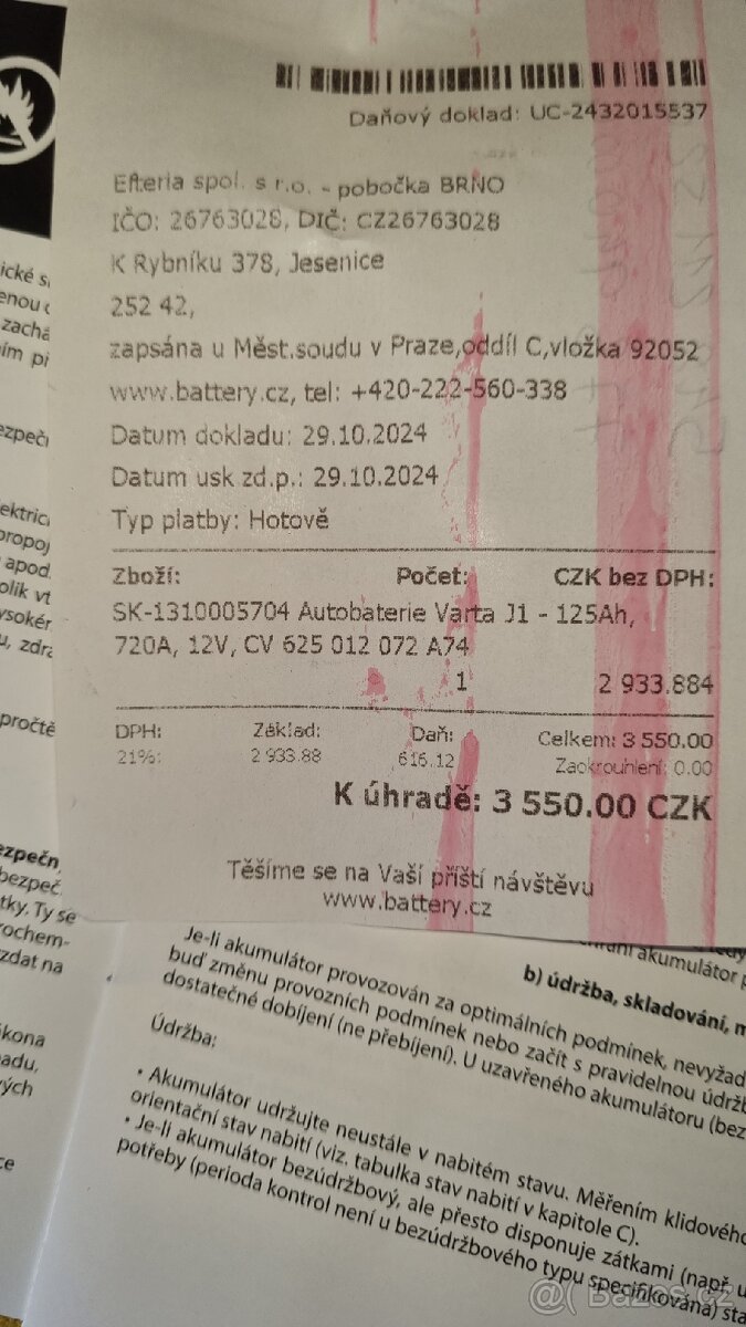 Úplně nová baterie VARTA 12 V, 125 Ah, 720 A - 5