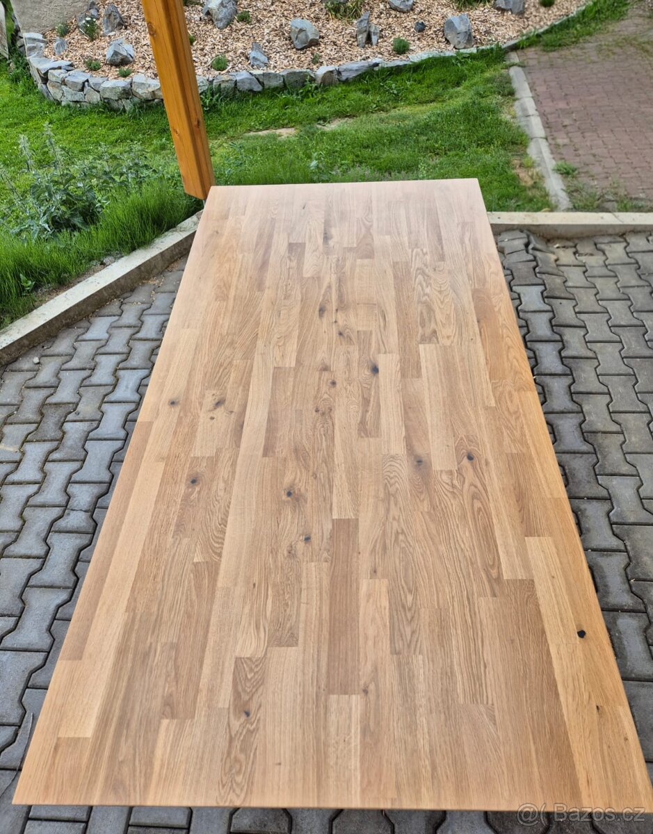 Rozkládací jídelní stůl z masivu - dub - 5