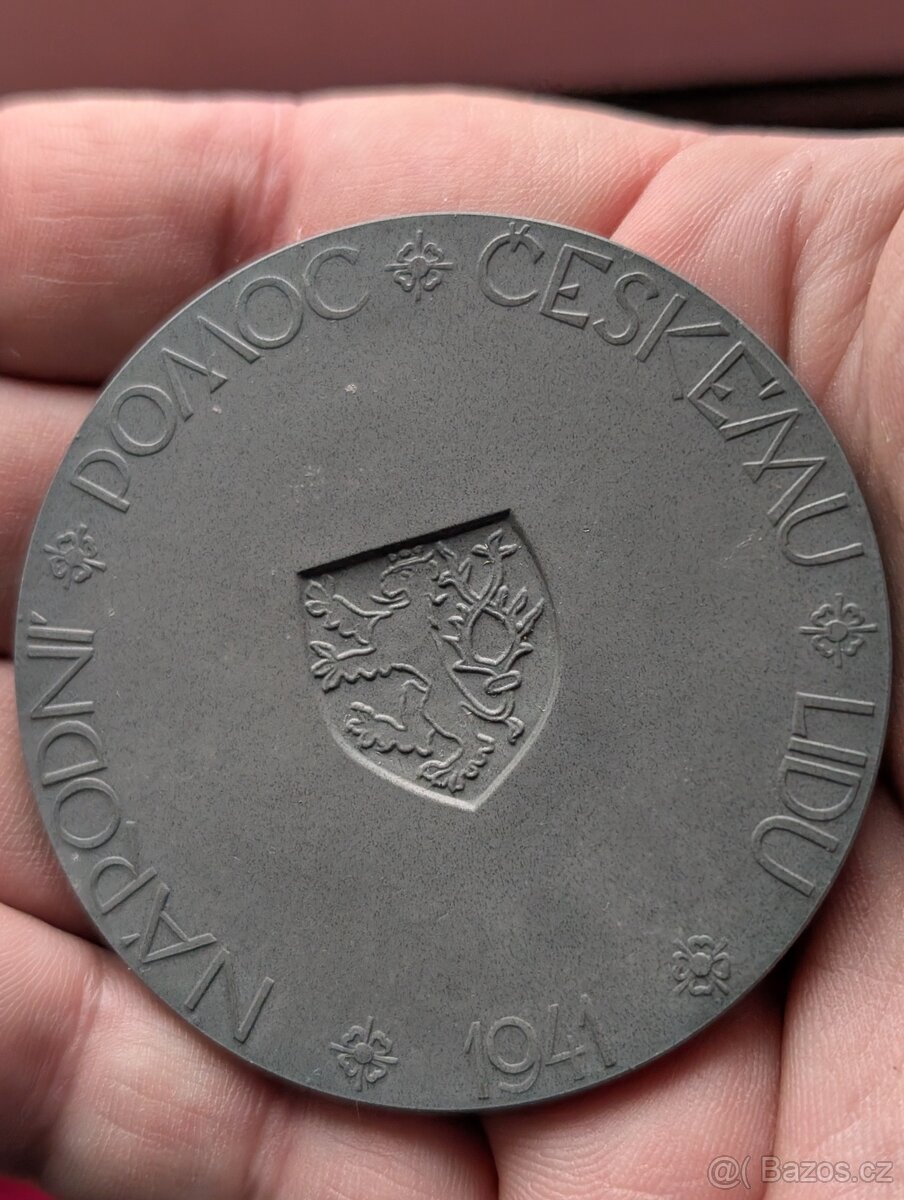 Predám vzácnu zinkovú medailu Emil Hácha - 5