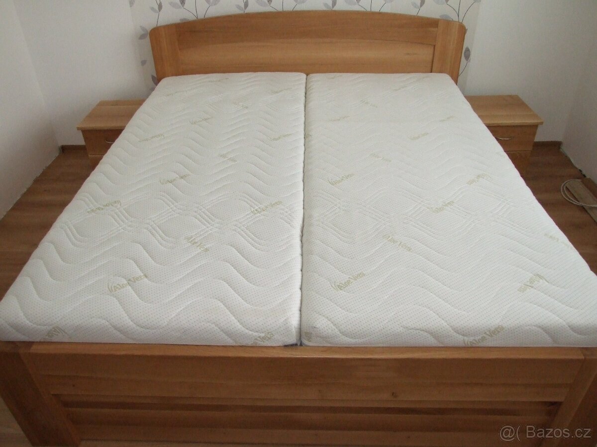 Nová 4cm Dubová dřevěná postel, nosnost 700 kg, Odvezu - 5