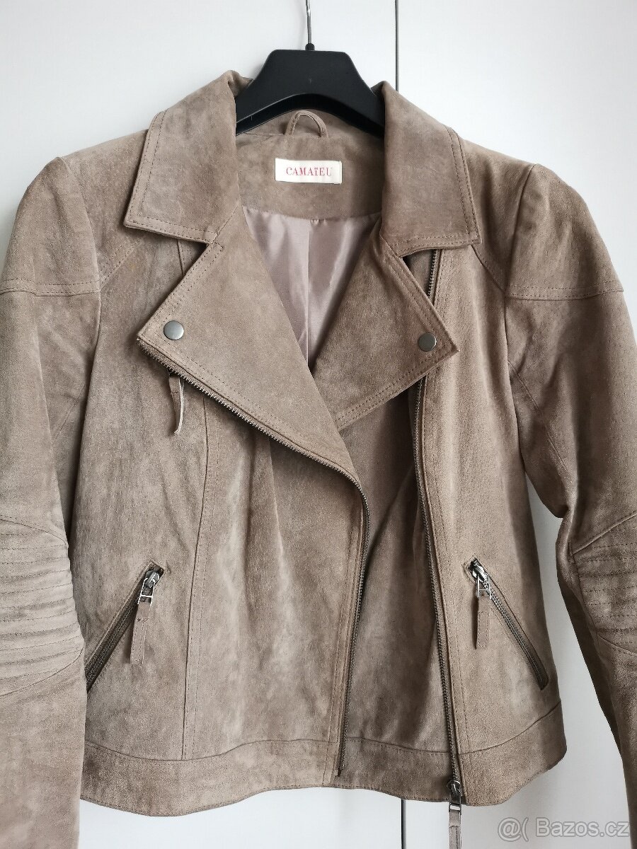 Dámská kožená bunda zn. CAMAIEU - 5