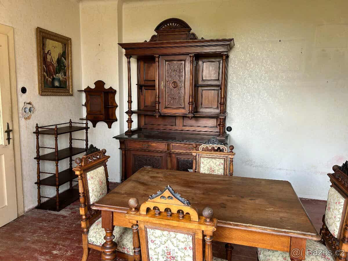 Starožitný nábytek kompletní souprava neorenesance - 5