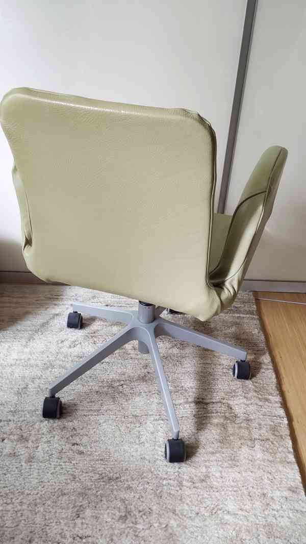Kancelářská židle IKEA + potaženo kůží (olivově zelená) - 5