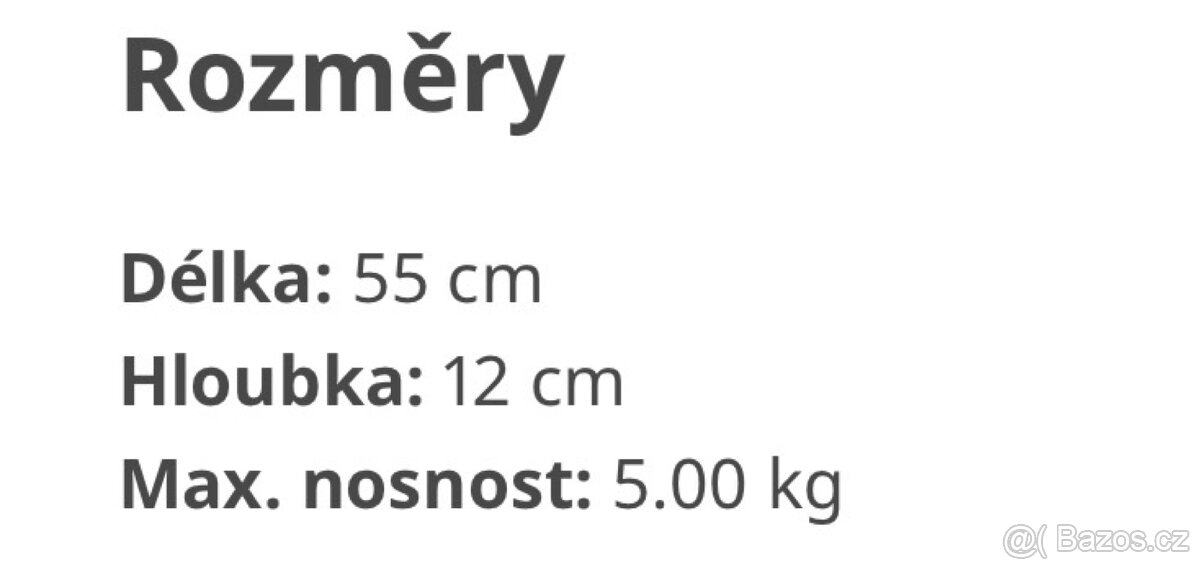 Police IKEA 55cm černá 3ks - 5