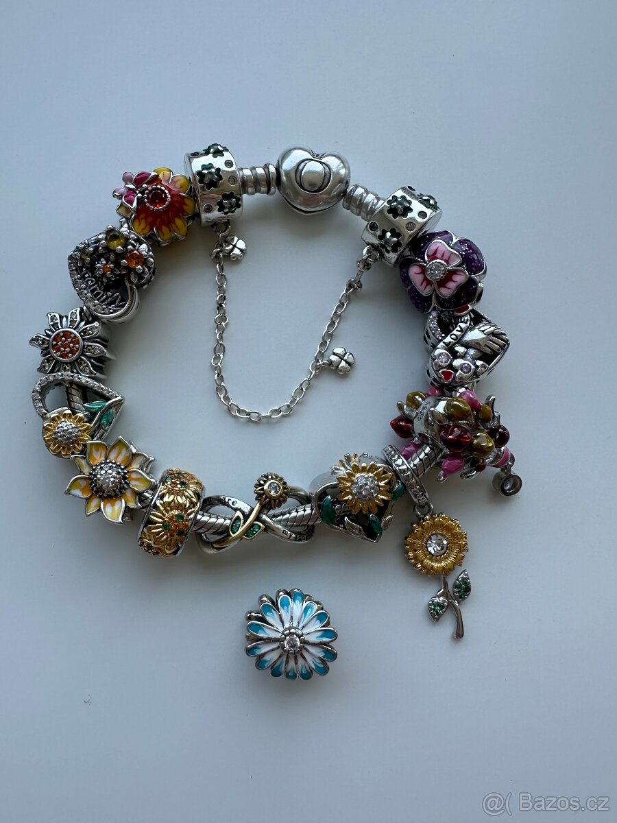 Visací slunečnice přívěsek na Pandora náramek - 5