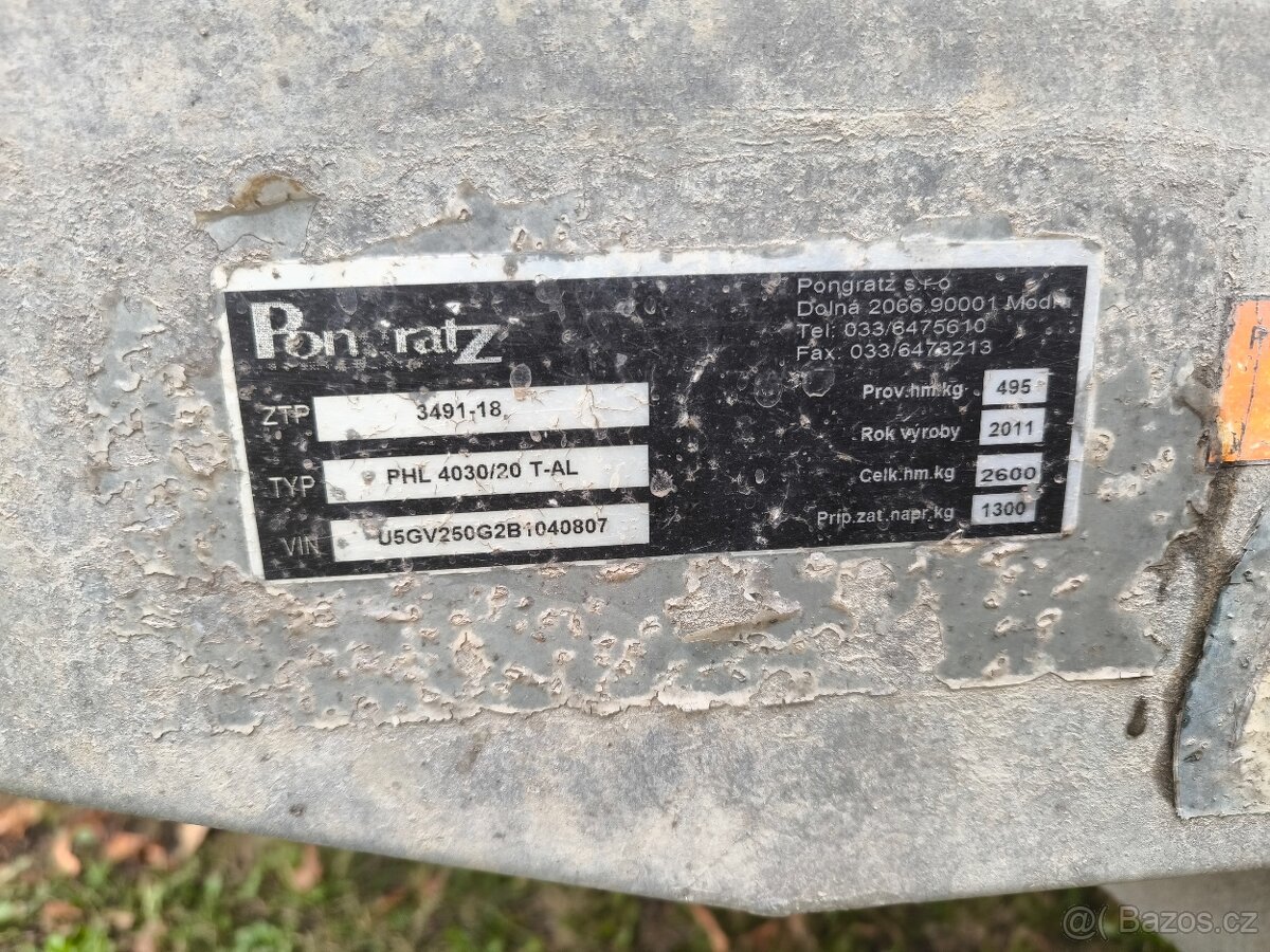 Pongratz dvounápravový brzděný vozik - 5