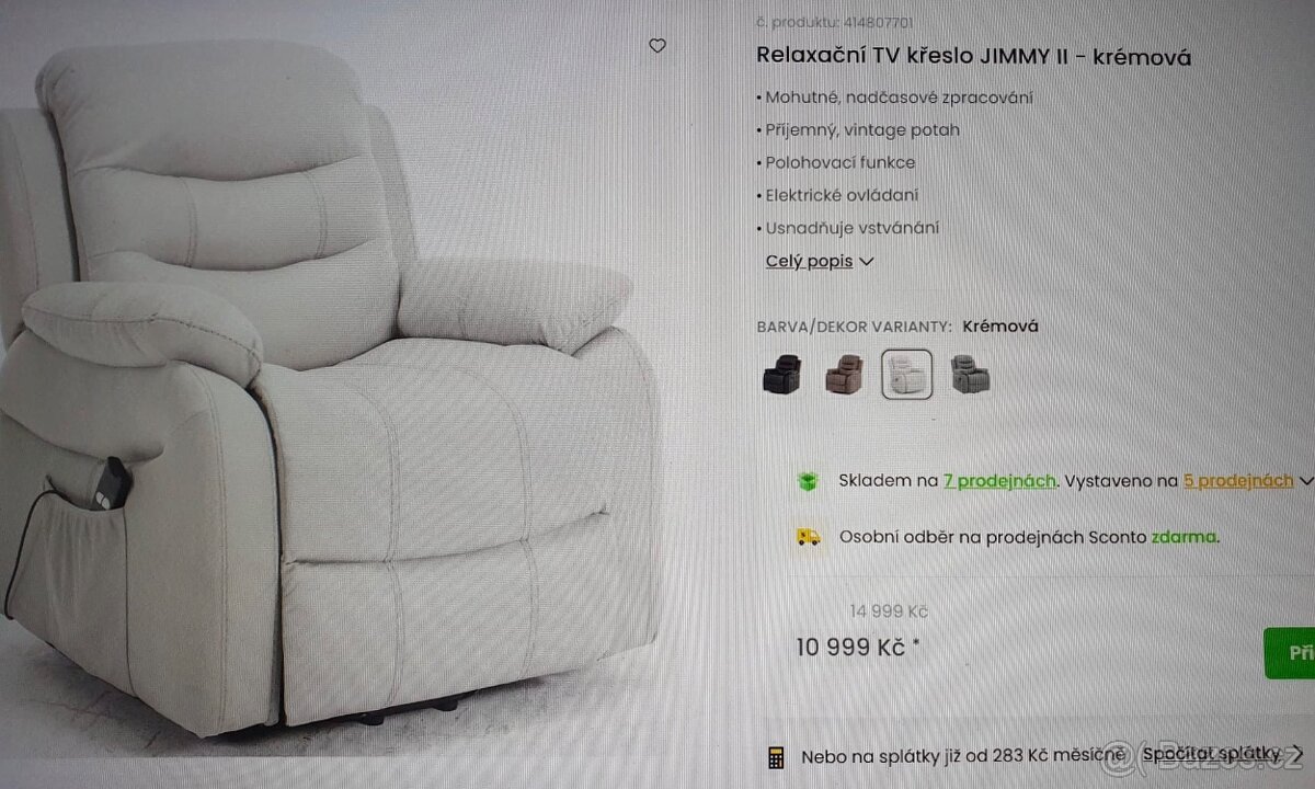 Polohovatelné křeslo - Elektrické - 5