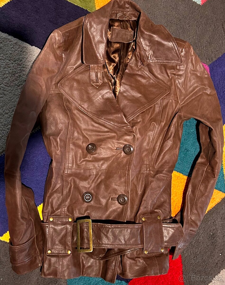 DÁMSKÁ KOŽENÁ SLIM BUNDA- 100% PIG LEATHER 38-40 - 5