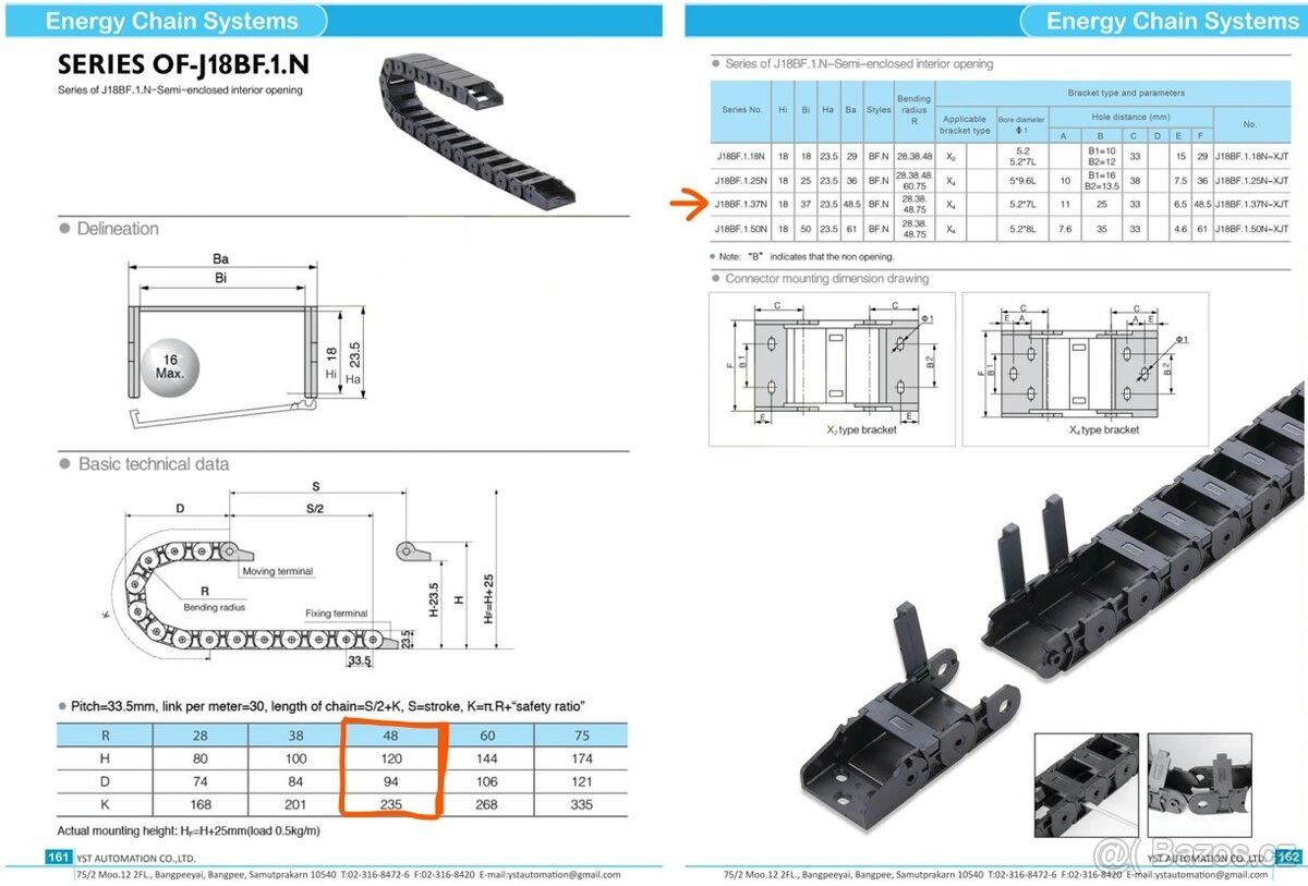Energetický řetěz 18BF.1.37N - 3200 mm - 5