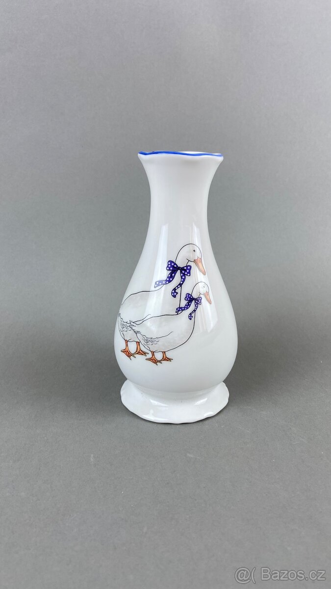 Váza s motivem hus, modrá linka, MZ - 5