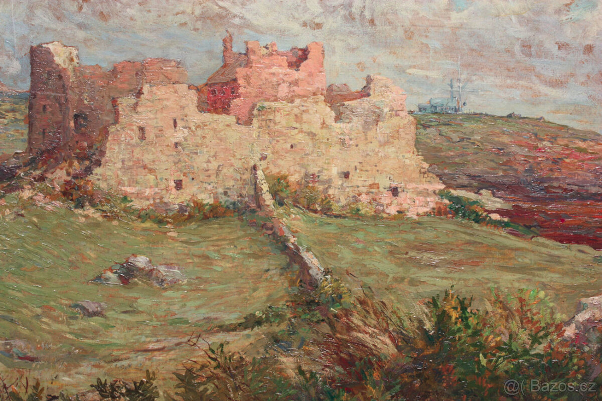 Ernest Jean Chevalier 1862-1917, olej karton 63x78 + rám - 5