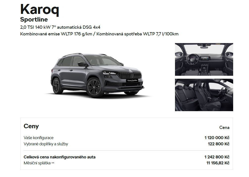 Škoda Karoq Sportline 2.0 TSI 140 kW DSG 4x4 - 5