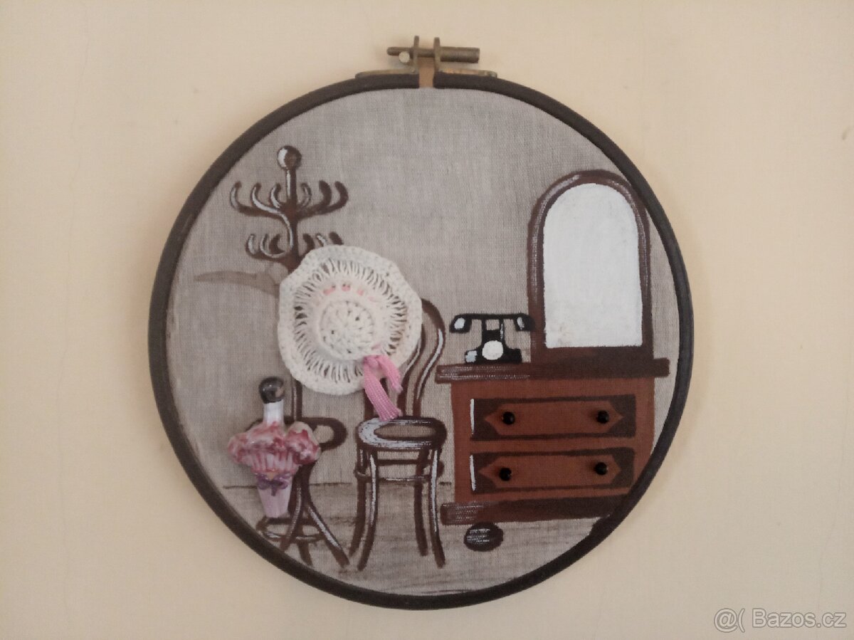 Obrázek plastický ve vyšívacím rámečku - 5