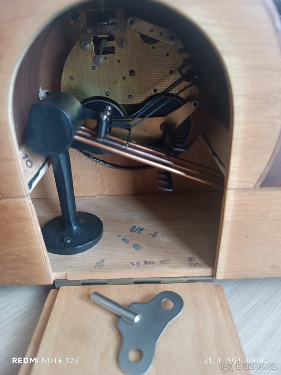 Starožitné krbové hodiny weimar - 5