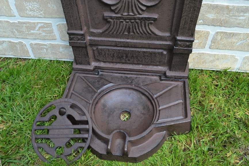 Litinová výlevka - umyvadlo - kašna MUŠLE 69 cm - hnědá - 5