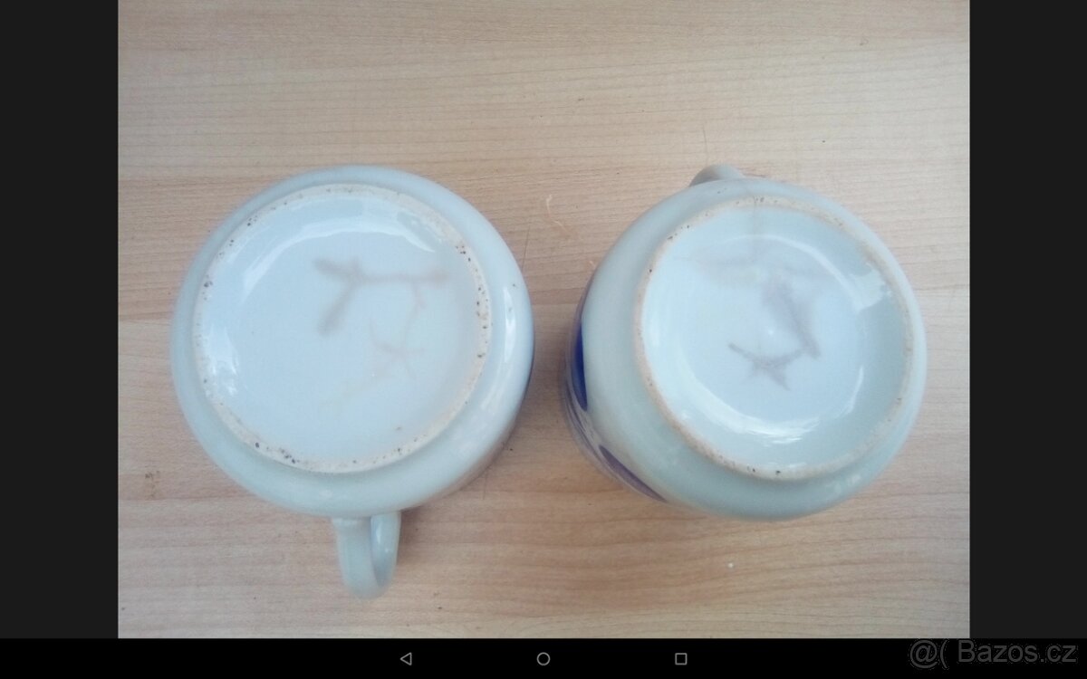 Starožitné hrnky modré třešně - 5