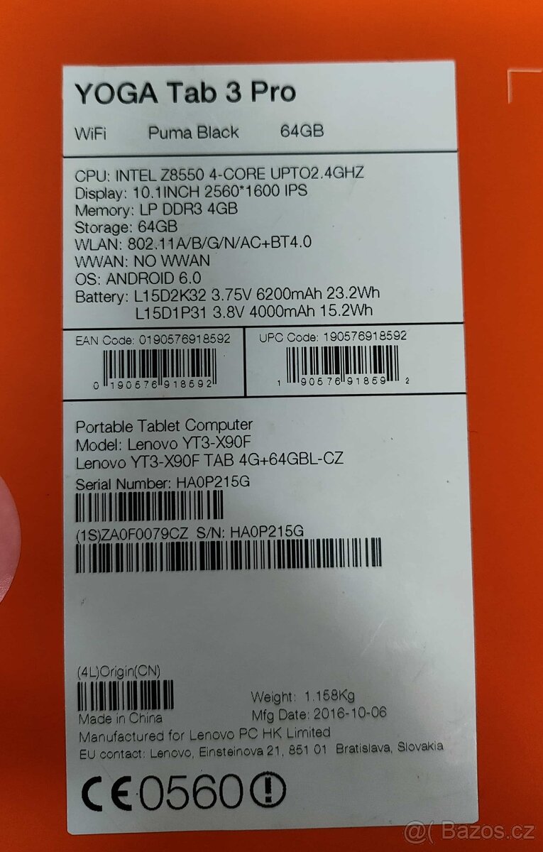 Lenovo YOGA TAB 3 Pro s PROJEKTOREM - 5