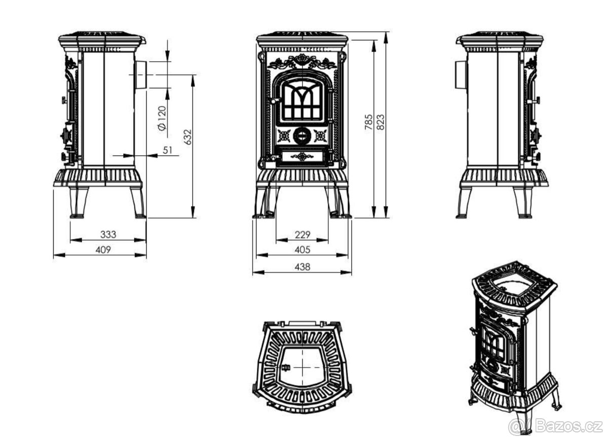 Litinová krbová kamna Verdo - 5