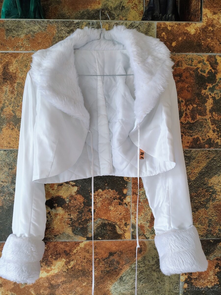 svatební kabátek sněhobílý - 5