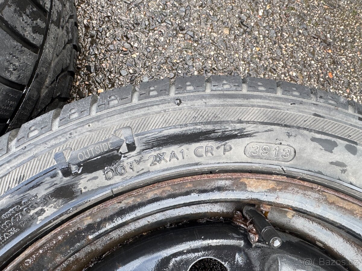 Plechové disky 195/50 R15 4x100 zimní pneu - 5