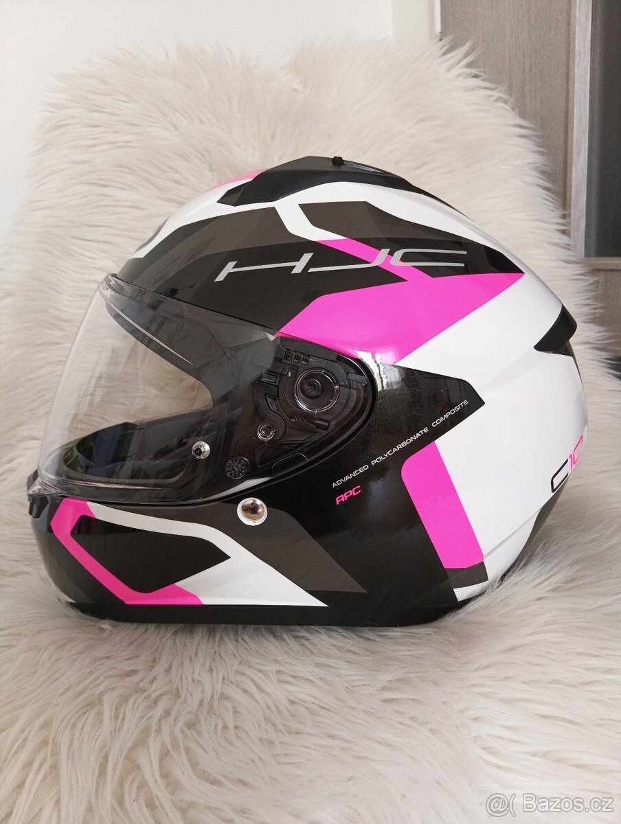 Integrální přilba na motorku HJC C10 Tins MC8 černo-šedo-růž - 5