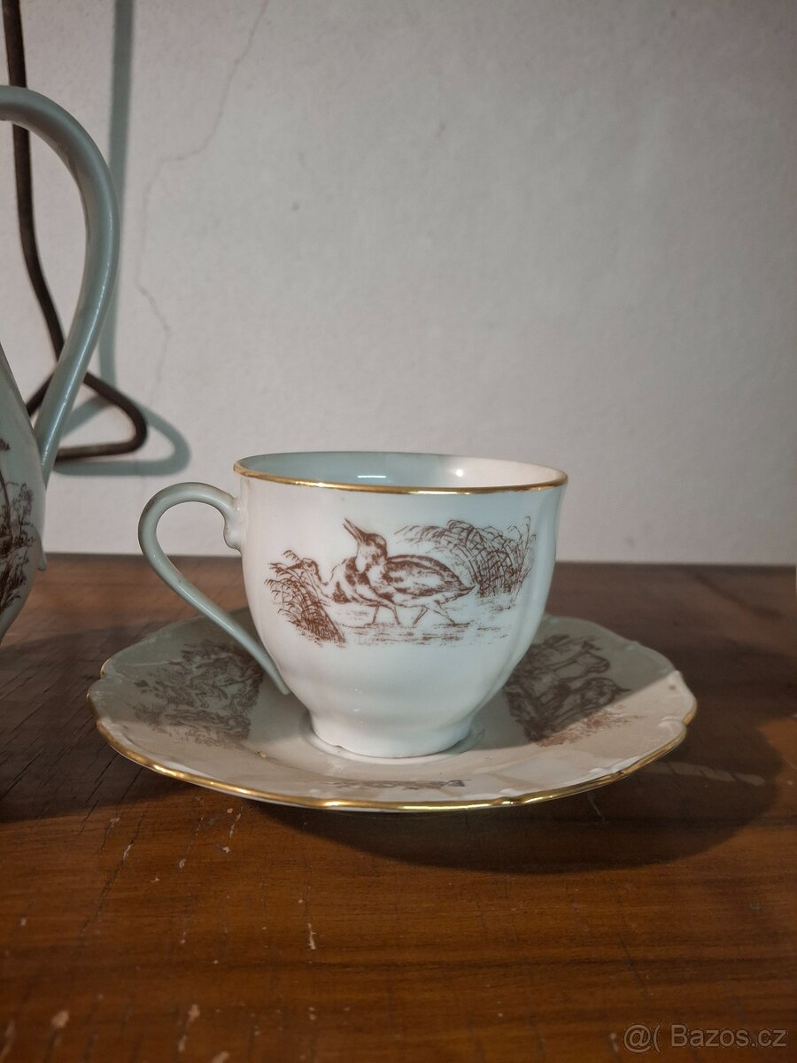 Porcelán s lovecký motivem srnce. - 5