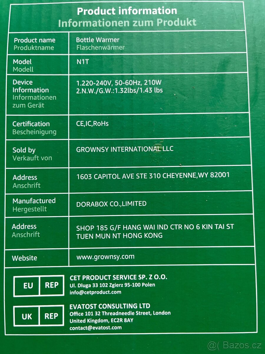 Ohřívač kojeneckých lahví Grownsy 8v1 - 5