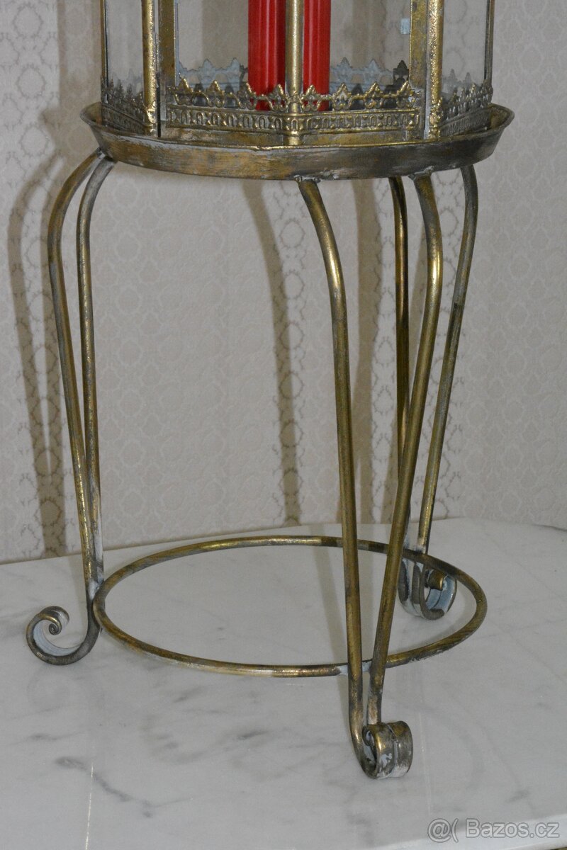 Retro kovová lucerna na stolečku - set - 5