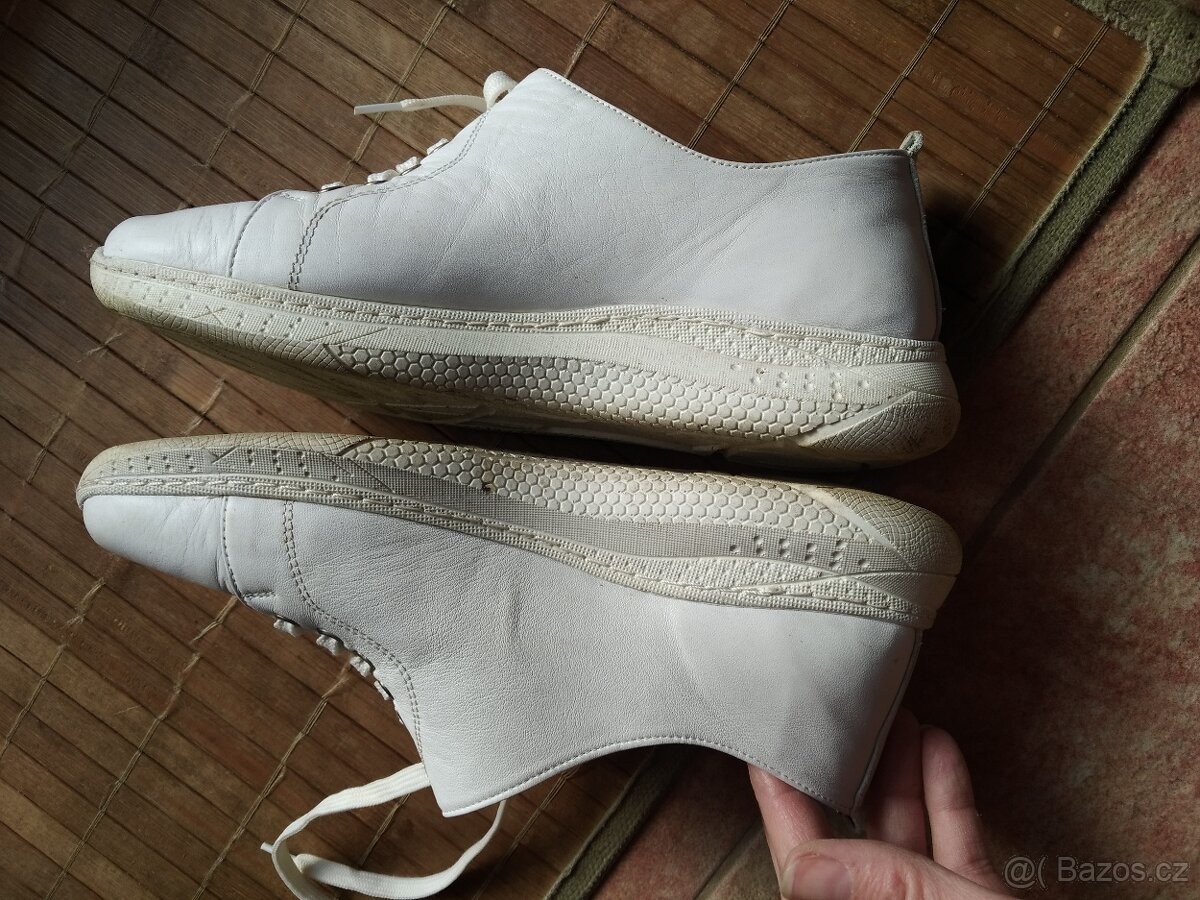 Celokožené bílé vycházkové boty vel.+++39+++ - 5