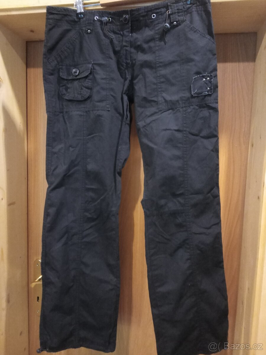 Letní dámské černé kalhoty -vel.M/L - 5