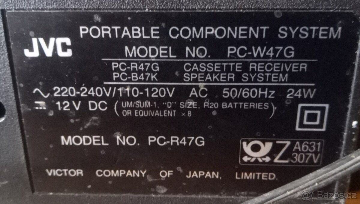Radiomagnetofon JVC PC-W47G dvojče kazeťák retro - 5