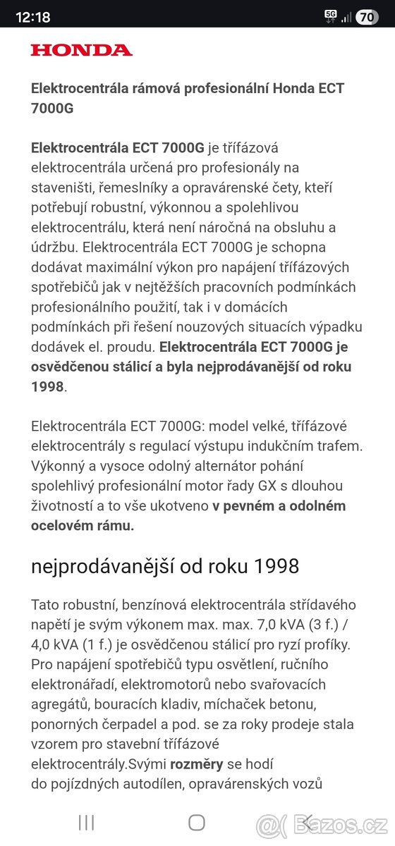 Elektrocentrála ECT 7000. - 5