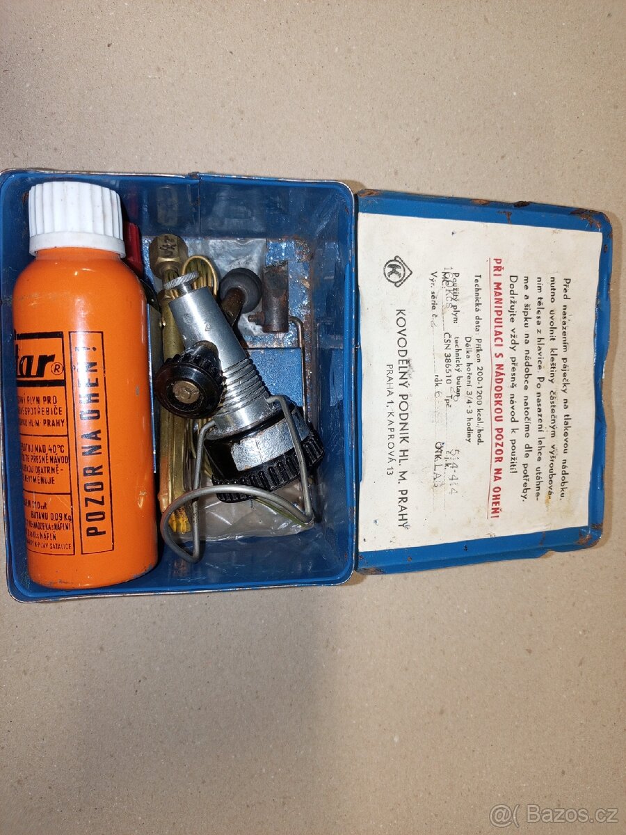 Sběratelská plynová páječka BUTAR – Kovodělný podnik Praha - 5