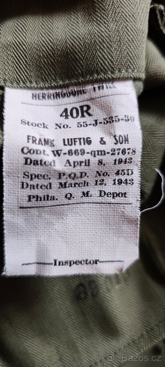 WW2 HBT blůza US Army originál skladovka - 5