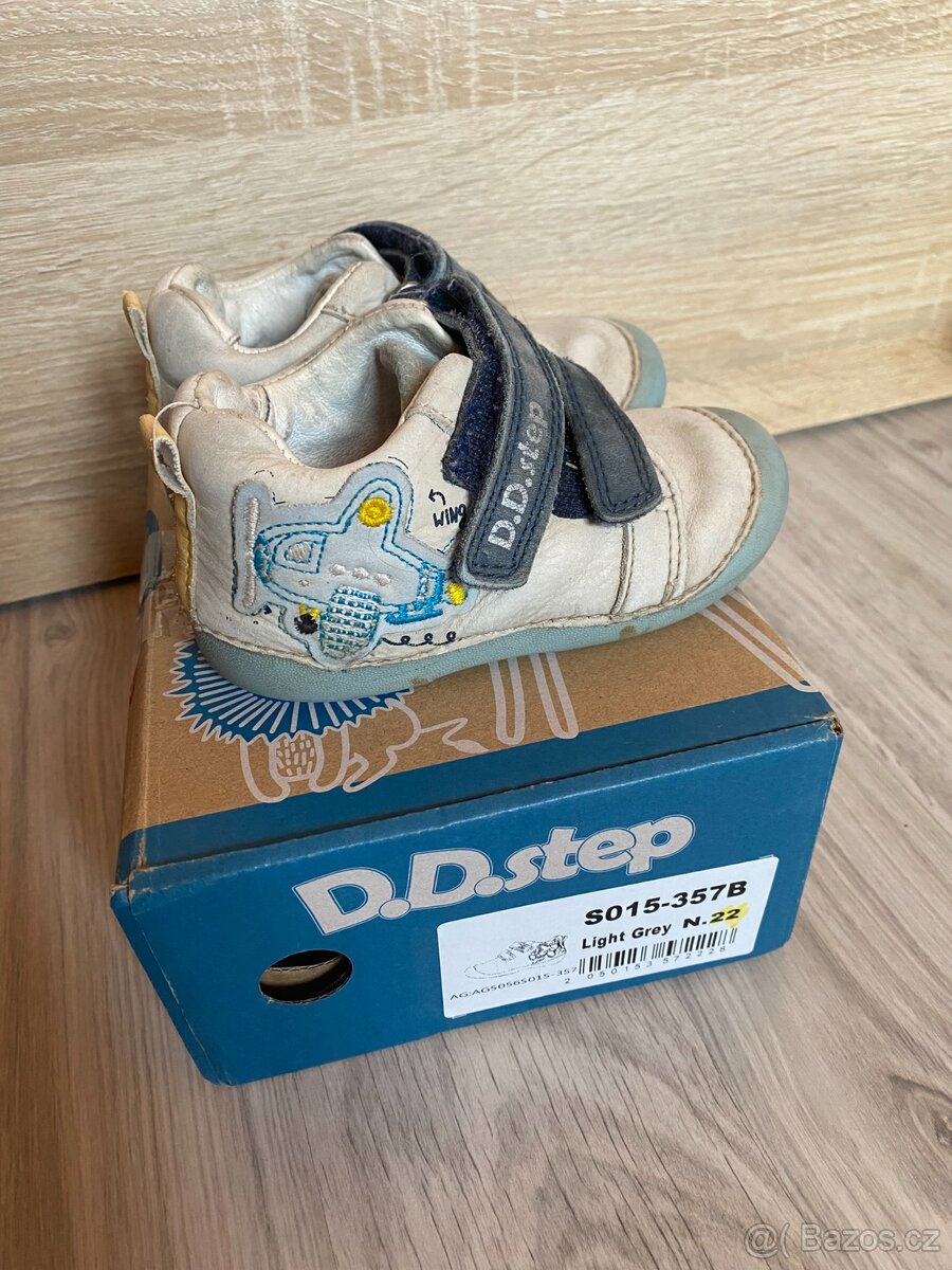 Dětské kožené celoroční botičky D.D. Step - 5