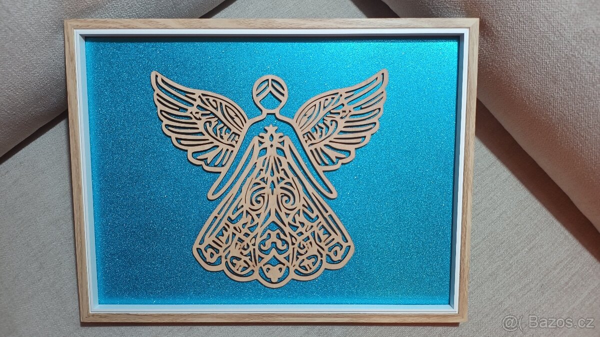 OBRAZ ANDĚLÉ S LÁSKOU 30X40 CM-MODRÁ - 5