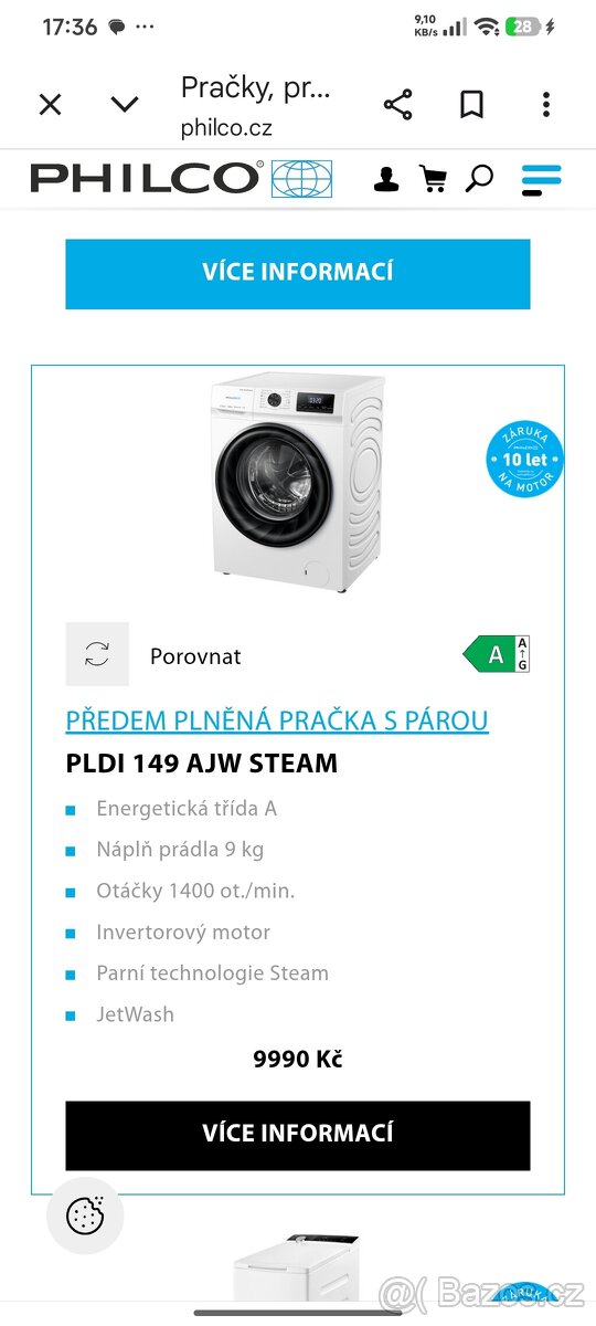 Prodám pračku Philco - 5