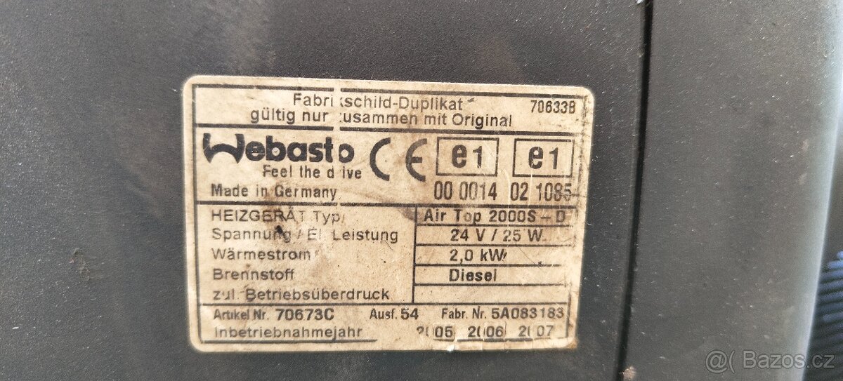 Nezavisle topeni Webasto 20005+ovladani - 5