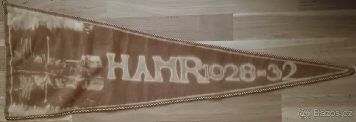 HISTOR. SAMETOVÁ VLAJKA TO HAMR 1928-1932. RARITA. - 5