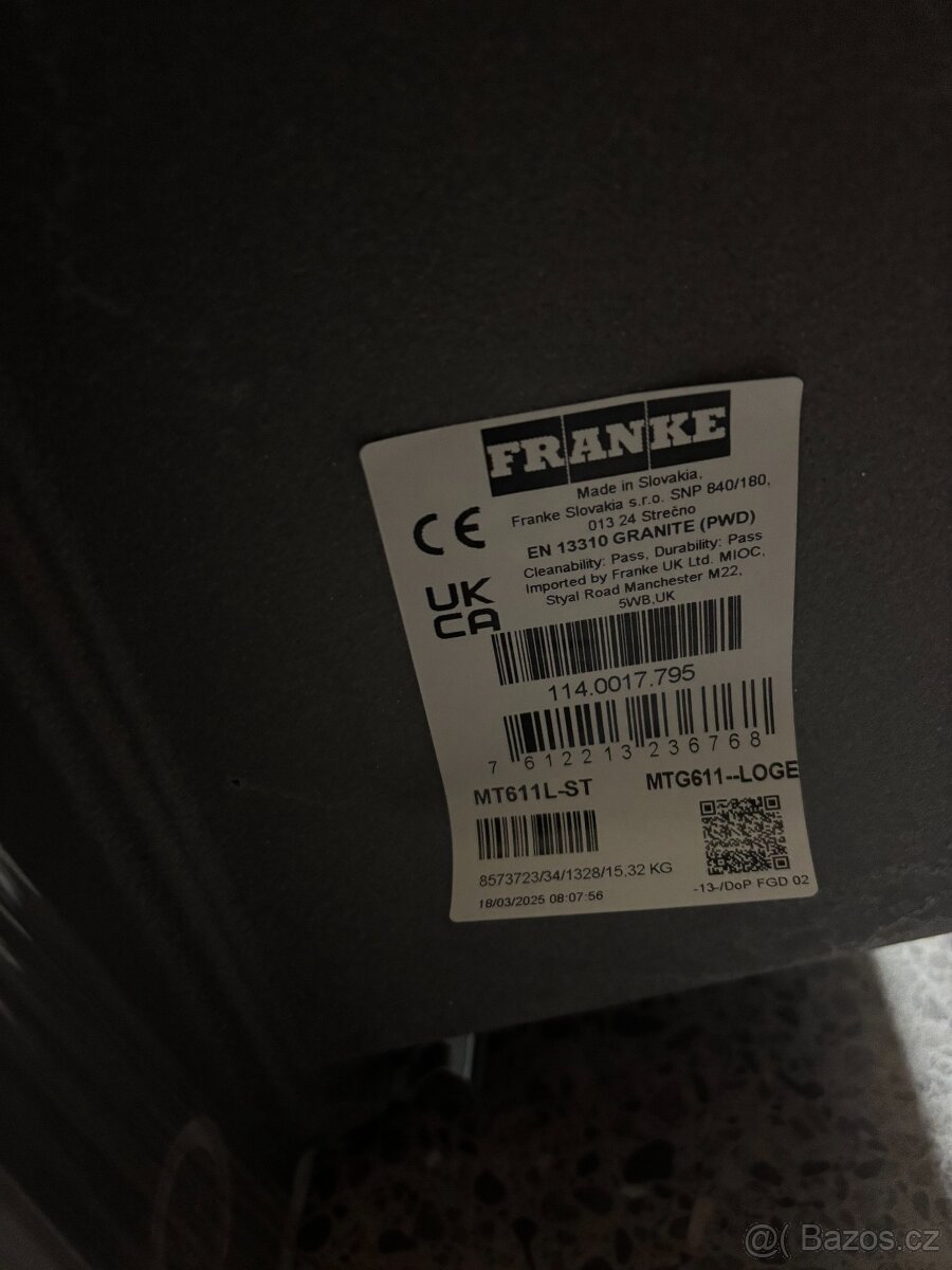 Granitový kuchyňský dřez Franke Mythos MTG 611/7 Šedý kámen - 5