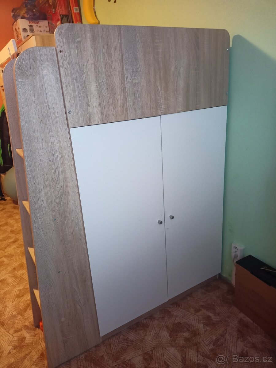 patrová postel+psací stůl a skříň - 5