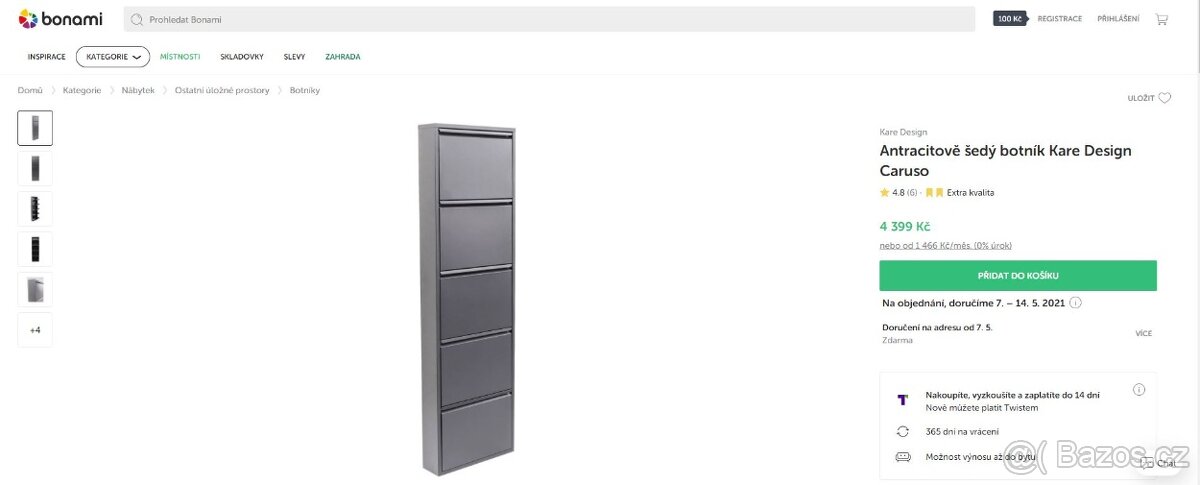 Výklopný kovový botník - 5